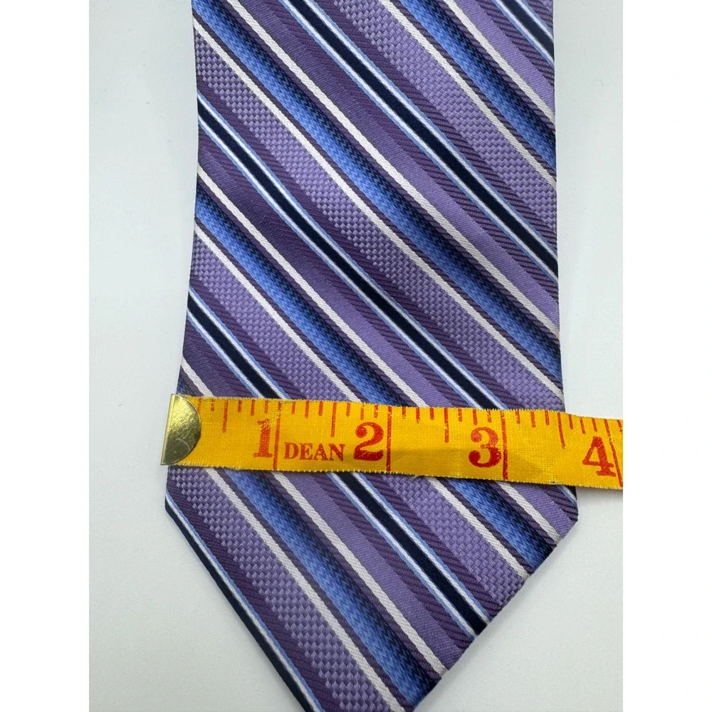 Bruno Piattelli Roma Silk Hand‎ Made Purple Blue Stripe Men's Tie